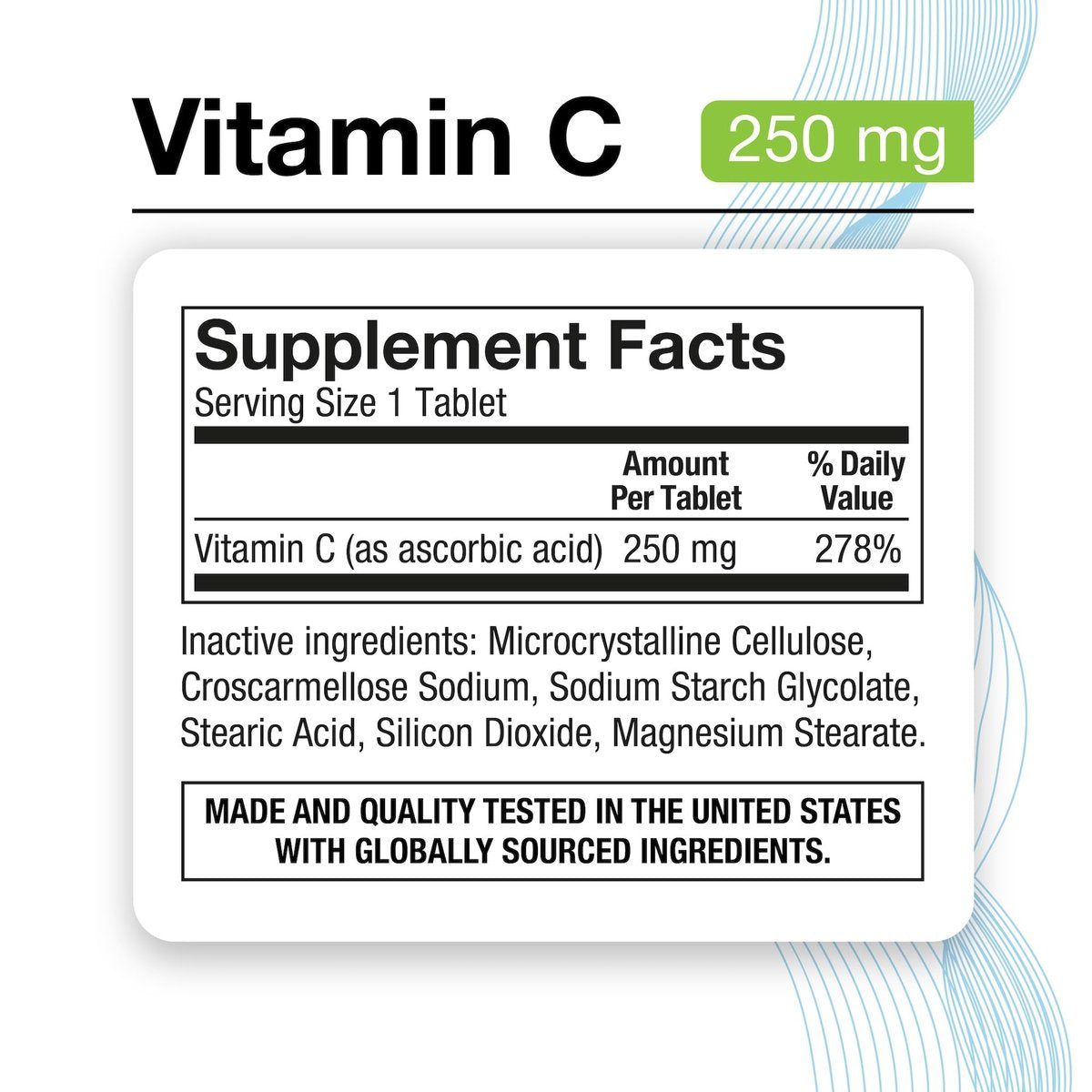 Puregen Labs Vitamin C 250 mg – Unterstützt ein gesundes Immunsystem & antioxidativen Schutz | Nicht-GVO | Glutenfrei – 200 Tabletten