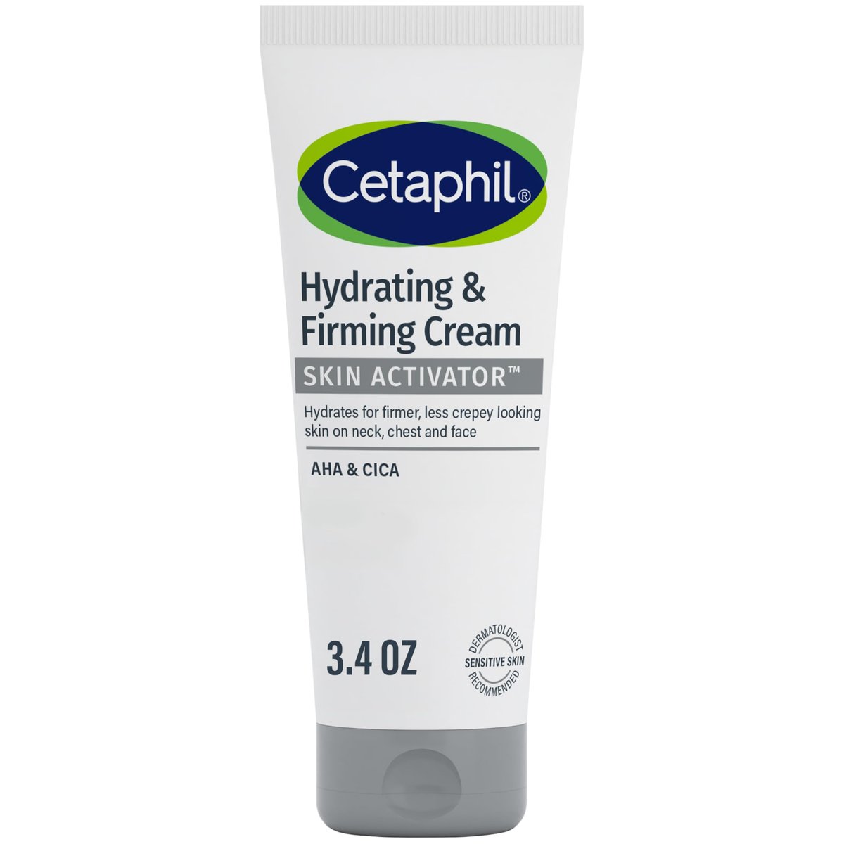 Cetaphil Skin Activator Hydrating & Firming Cream für Gesicht, Hals & Dekolleté 3,4 oz – Mandelsäure (AHA) und Centella Asiatica (CICA) – Anti-Aging Feuchtigkeitscreme