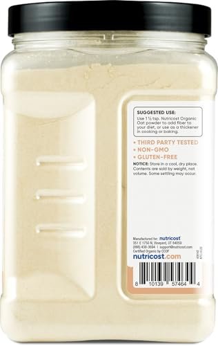 Nutricost Bio-Haferfaser (1,8 Pfund) Stein gemahlener Hafer – 3 g Ballaststoffe, USDA Bio