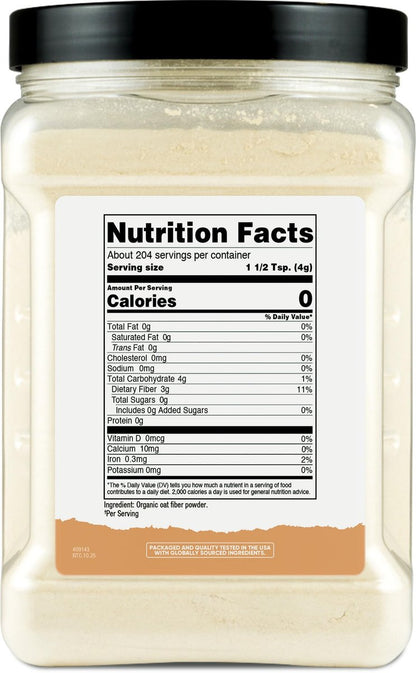 Nutricost Bio-Haferfaser (1,8 Pfund) Stein gemahlener Hafer – 3 g Ballaststoffe, USDA Bio