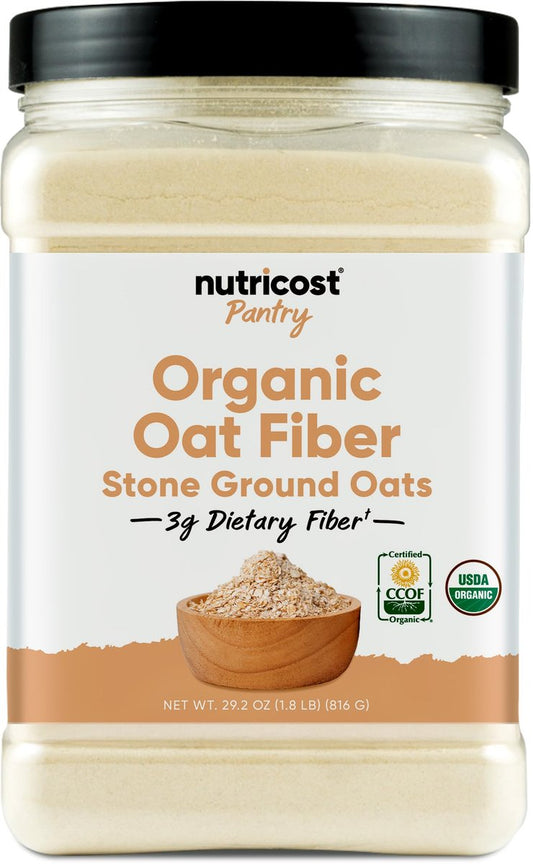 Nutricost Bio-Haferfaser (1,8 Pfund) Stein gemahlener Hafer – 3 g Ballaststoffe, USDA Bio