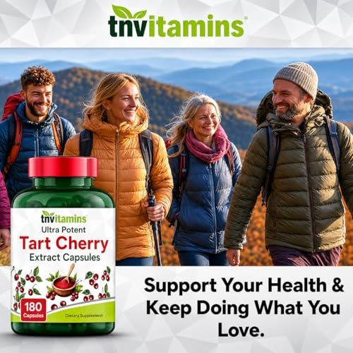 Tart Cherry Kapseln 400 mg mit 30:1 Extrakt pro Portion - 180 Kapseln | Hochwirksamer Sauerkirsch-Extrakt für Gelenke, Schlaf & Erholung* | Reich an Antioxidantien | Ohne Gentechnik | Hergestellt in den USA!