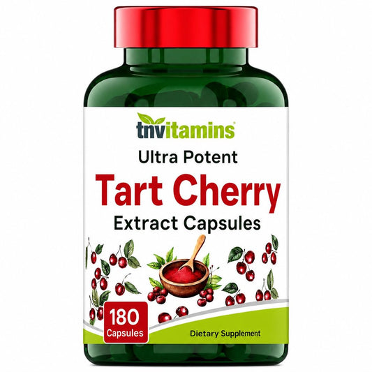 Tart Cherry Kapseln 400 mg mit 30:1 Extrakt pro Portion - 180 Kapseln | Hochwirksamer Sauerkirsch-Extrakt für Gelenke, Schlaf & Erholung* | Reich an Antioxidantien | Ohne Gentechnik | Hergestellt in den USA!
