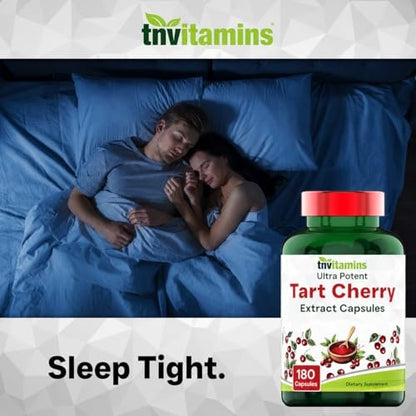 Tart Cherry Kapseln 400 mg mit 30:1 Extrakt pro Portion - 180 Kapseln | Hochwirksamer Sauerkirsch-Extrakt für Gelenke, Schlaf & Erholung* | Reich an Antioxidantien | Ohne Gentechnik | Hergestellt in den USA!