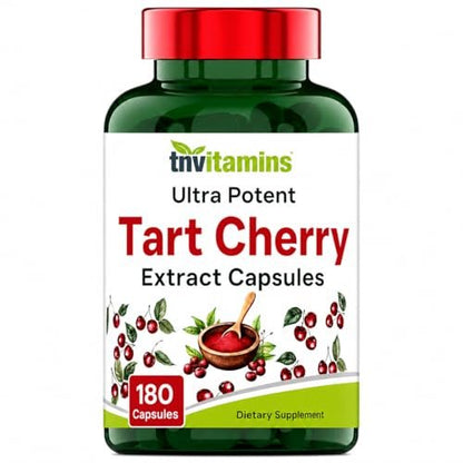 Tart Cherry Kapseln 400 mg mit 30:1 Extrakt pro Portion - 180 Kapseln | Hochwirksamer Sauerkirsch-Extrakt für Gelenke, Schlaf & Erholung* | Reich an Antioxidantien | Ohne Gentechnik | Hergestellt in den USA!