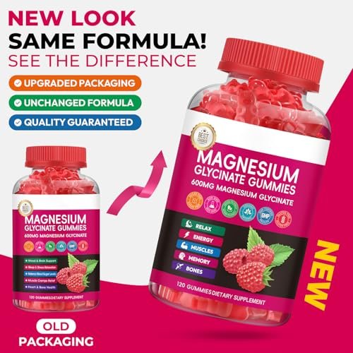 Xytora Magnesium Glycinat Gummies 600mg – Hochabsorbierend mit L-Threonat, Calcium, Vitamin B6 & D3, Zuckerfrei für Erwachsene & Kinder, Entspannung & Nachtruhe (120 Stück)