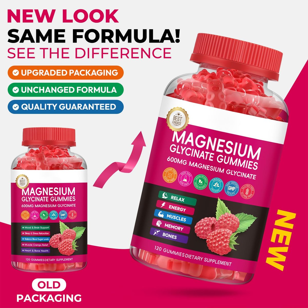 Xytora Magnesium Glycinat Gummies 600mg – Hochabsorbierend mit L-Threonat, Calcium, Vitamin B6 & D3, Zuckerfrei für Erwachsene & Kinder, Entspannung & Nachtruhe (120 Stück)