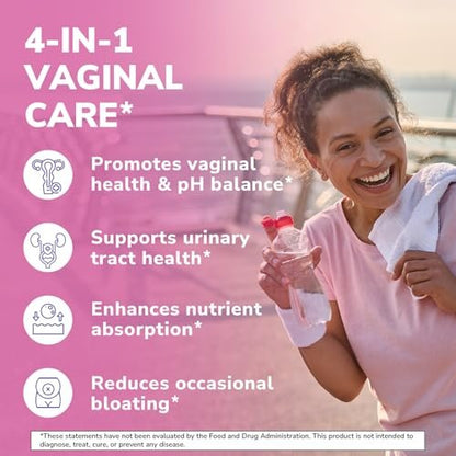 Vitalibre Probiotika für Frauen – 30 Stämme, 100 Milliarden KBE, vaginale Probiotika mit Verdauungsenzymen, Präbiotika & Cranberry für die Gesundheit der Harnwege, pH-Gleichgewicht, 30 vegane Kapseln