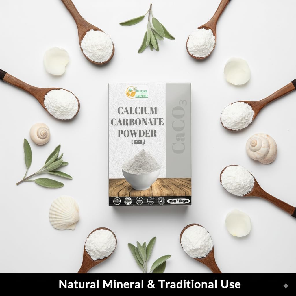 Herbs Botanica Calciumcarbonat-Pulver in Lebensmittelqualität – Kalziumergänzung für Kochen, Backen, Antazidum und DIY-Zahnpasta (100 g)