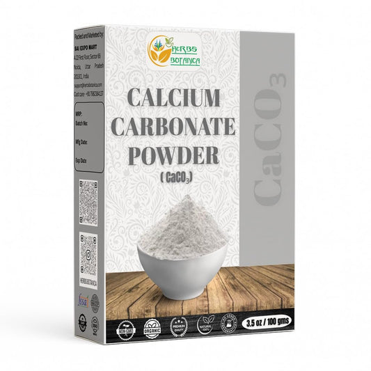 Herbs Botanica Calciumcarbonat-Pulver in Lebensmittelqualität – Kalziumergänzung für Kochen, Backen, Antazidum und DIY-Zahnpasta (100 g)