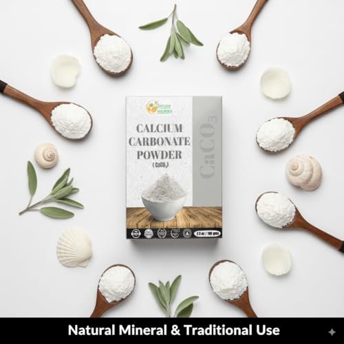 Herbs Botanica Calciumcarbonat-Pulver in Lebensmittelqualität – Kalziumergänzung für Kochen, Backen, Antazidum und DIY-Zahnpasta (100 g)