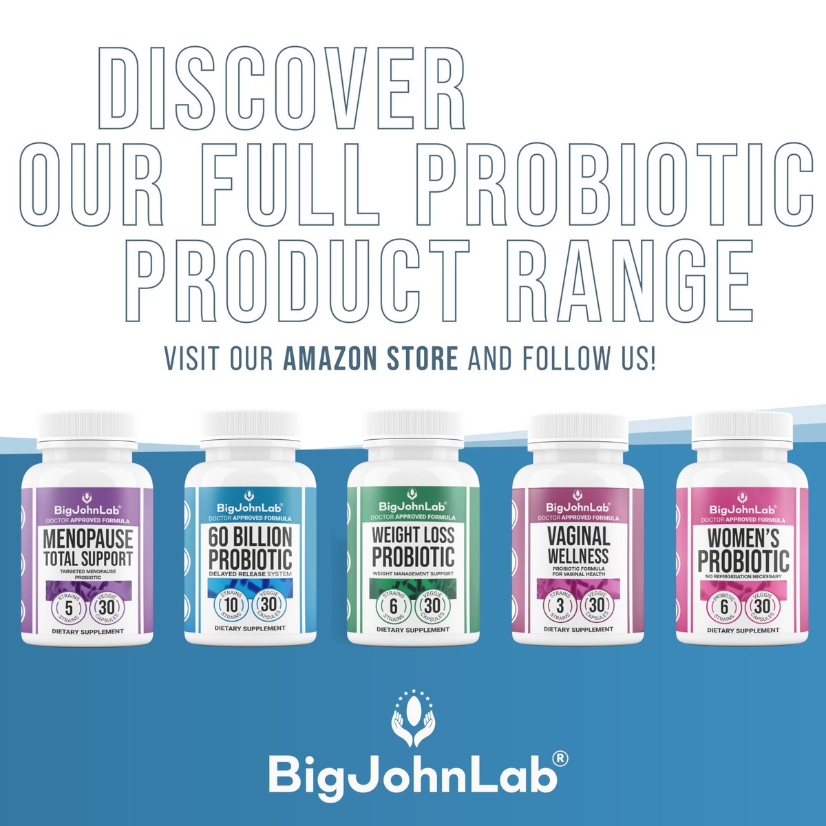 BIGJOHNLAB® Menopause Total Support – Fortgeschrittene probiotische Formel mit 5 Stämmen & 15 Milliarden KBE, Resveratrol, Traubensilberkerze, Akazienfaser, Nicht-GVO & 100% vegetarisch