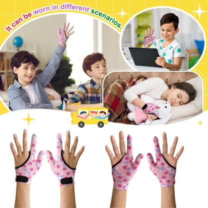 4er-Pack Daumenlutschen-Schutzhandschuhe für Kinder – Anti-Daumenlutschen-Handschuh mit Kaukompression, Stoppt Nagelkauen und Fingerbeißen – Daumenschutz für Alter 5-12