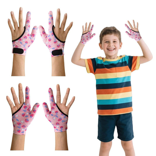 4er-Pack Daumenlutschen-Schutzhandschuhe für Kinder – Anti-Daumenlutschen-Handschuh mit Kaukompression, Stoppt Nagelkauen und Fingerbeißen – Daumenschutz für Alter 5-12