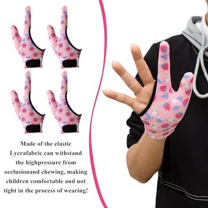 4er-Pack Daumenlutschen-Schutzhandschuhe für Kinder – Anti-Daumenlutschen-Handschuh mit Kaukompression, Stoppt Nagelkauen und Fingerbeißen – Daumenschutz für Alter 5-12