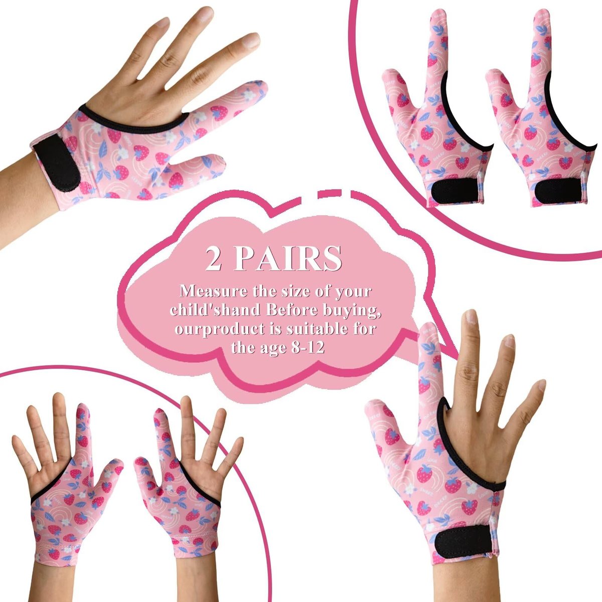 4er-Pack Daumenlutschen-Schutzhandschuhe für Kinder – Anti-Daumenlutschen-Handschuh mit Kaukompression, Stoppt Nagelkauen und Fingerbeißen – Daumenschutz für Alter 5-12
