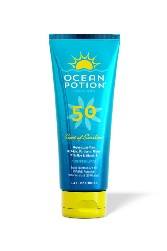Ocean Potion SPF 50 Sonnencreme Körperlotion, Breitband UVA/UVB-Schutz mit Aloe und Vitamin E, Wasserbeständige, nicht fettende Reisegröße, 100 ml
