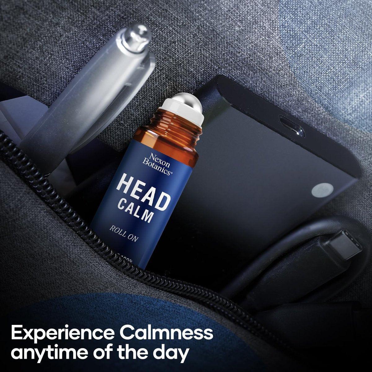 Head Calm Essential Oil Roll-On 10 ml – Beruhigende Mischung aus reinen & natürlichen ätherischen Ölen – Rollerball für Migräne & Kopfschmerzlinderung – Nexon Botanics