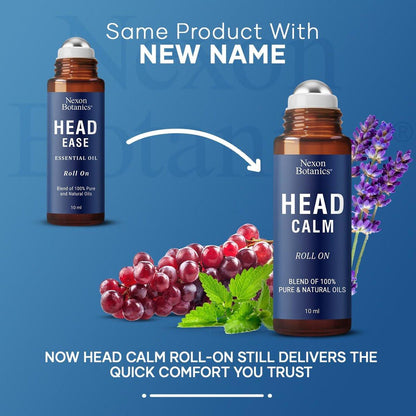 Head Calm Essential Oil Roll-On 10 ml – Beruhigende Mischung aus reinen & natürlichen ätherischen Ölen – Rollerball für Migräne & Kopfschmerzlinderung – Nexon Botanics