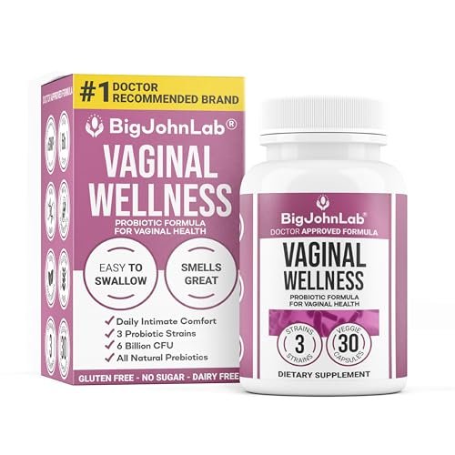 BIGJOHNLAB® – Frauen Vaginale Probiotika – pH-Balance, Geruchskontrolle, Hefe, Mikrobiom & Frauengesundheit – 6B KBE, Süßholzwurzel – klinisch getestet für Frische & Balance – 30 Kapseln