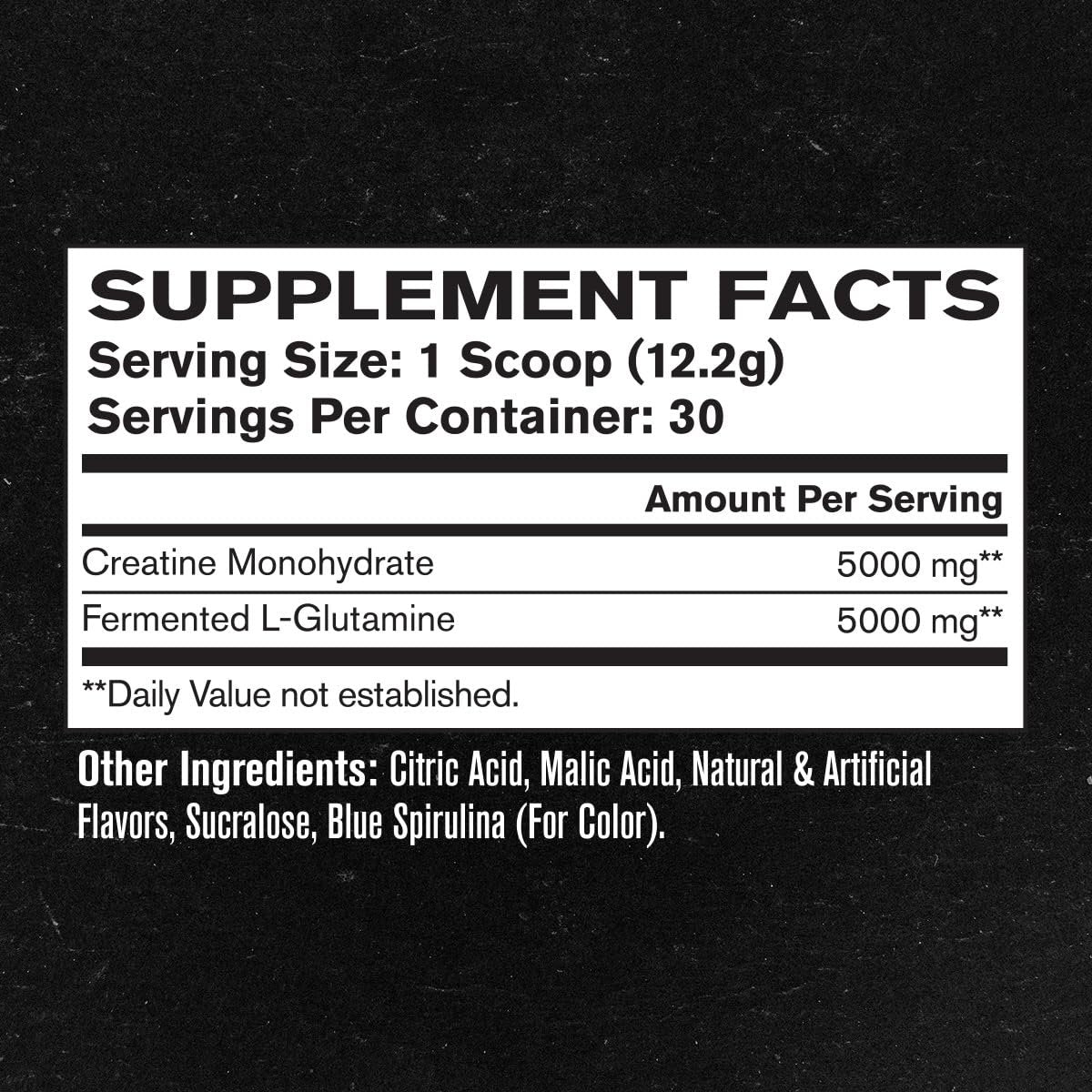 Jacked Factory Creatin + Glutamin – Creatinpräparat mit L-Glutamin für Muskelregeneration, Muskelwachstum, gesteigerte Kraft, erhöhte Energieabgabe und Darmgesundheit – 30 Portionen, Blaue Himbeere