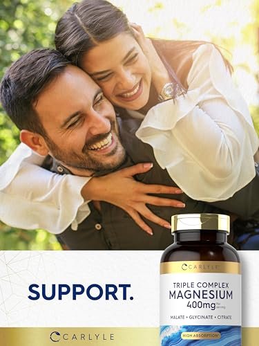 Carlyle Triple Magnesium Complex | 400 mg | 240 Kapseln | Magnesiummalat, Glycinat & Citrat | Vegetarisch, Nicht-GMO & Glutenfrei
