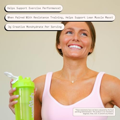 Wellah Creatine für Frauen – Creatin-Monohydrat mit Löwenzahn & Cranberry-Extrakt (50 Portionen, Clementine-Pfirsich)