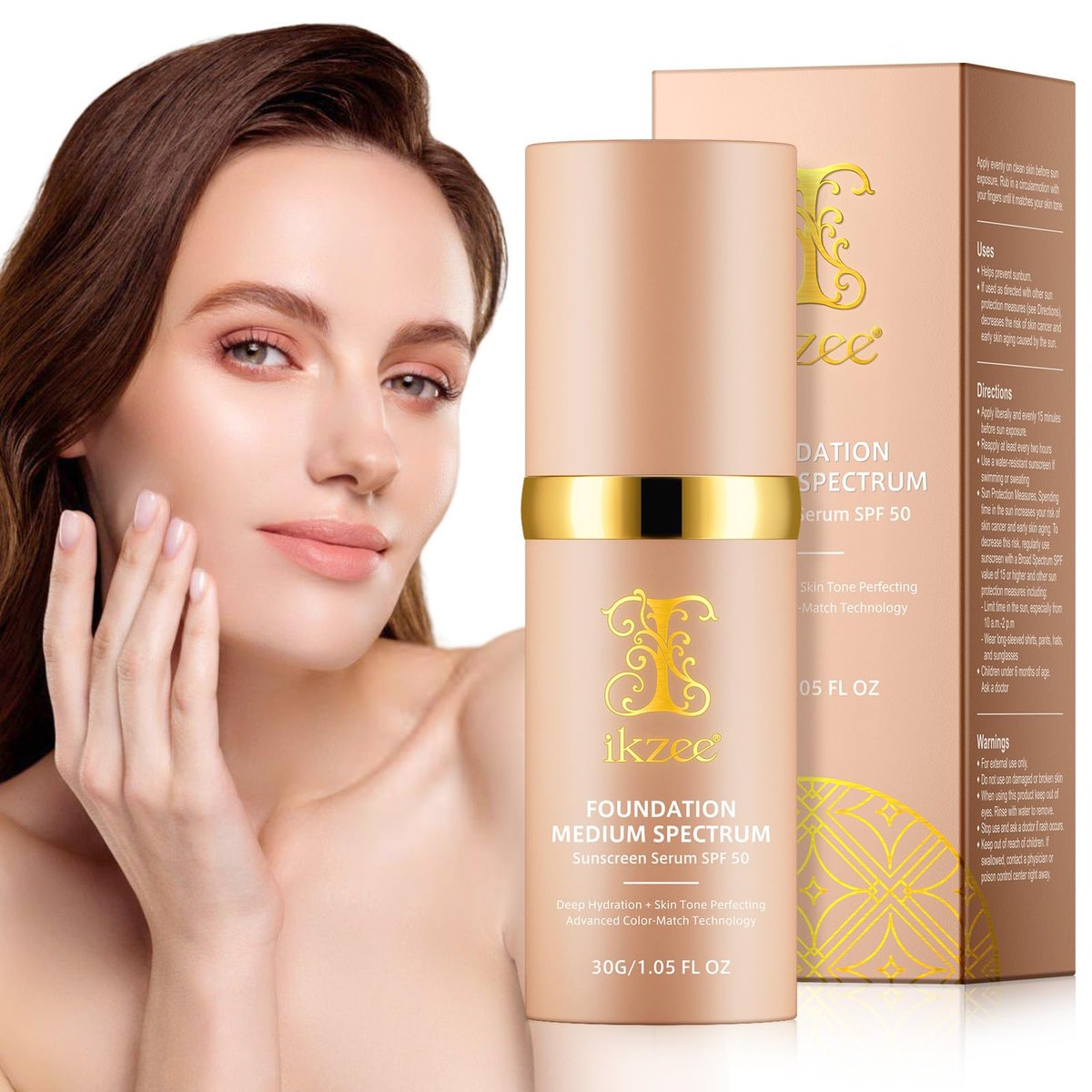 Color Changing Foundation 4 in 1 Medium Spectrum – Farbecht, feuchtigkeitsspendend, wasserfest, SPF50+, 30 ml