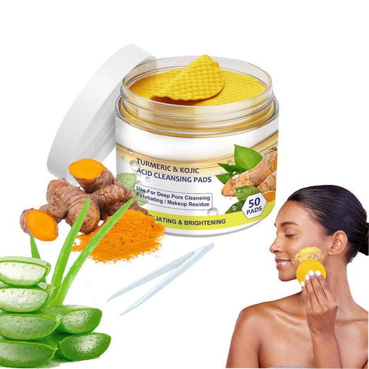 Turmeric Kojic Acid Reinigungstücher 50 Stück – Sanfte Porenreinigung, Entfernt Schmutz, Öl und Make-up