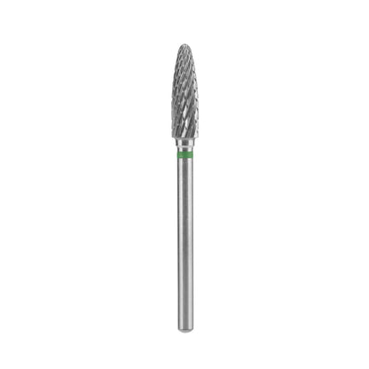 STALEKS PRO Expert Hartmetall-Nagelbohrer (Mais, Grün, 4mm Kopf / 14mm Schaft) – Grobe Härte für Korrektur von Kunstnägeln & Gelpolitur-Entfernung in der Hardware-Maniküre/Pediküre