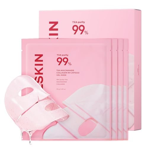 APRILSKIN TXA Pink Capsule Gel Mask – Overnight Gesichtsmaske für Glasglanz-Haut | 99% hochreine Tranexamsäure | Koreanische Hautpflege | 30g x 4 Stück