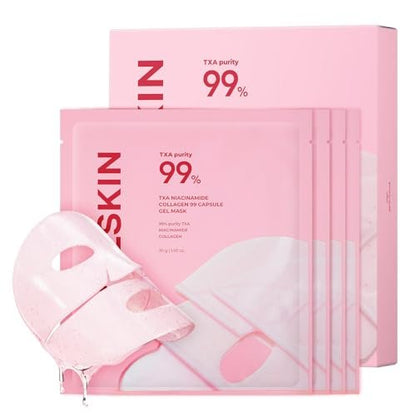 APRILSKIN TXA Pink Capsule Gel Mask – Overnight Gesichtsmaske für Glasglanz-Haut | 99% hochreine Tranexamsäure | Koreanische Hautpflege | 30g x 4 Stück