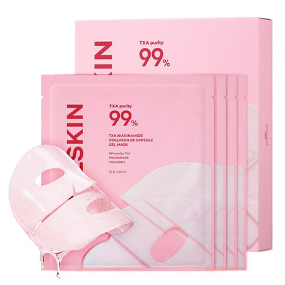APRILSKIN TXA Pink Capsule Gel Mask – Overnight Gesichtsmaske für Glasglanz-Haut | 99% hochreine Tranexamsäure | Koreanische Hautpflege | 30g x 4 Stück