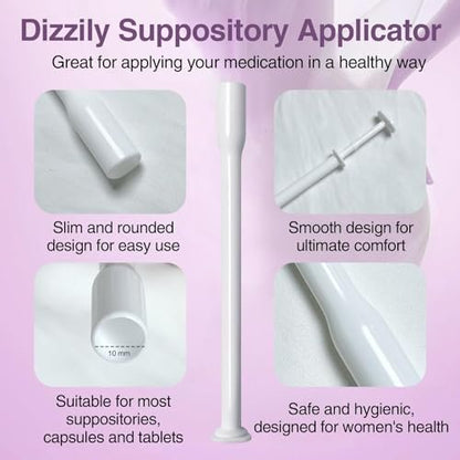 Dizzily 30er-Pack Einweg-Vaginalapplikatoren für Zäpfchen, individuell verpackt, hygienisch – passend für die meisten Zäpfchen, Pillen, Tabletten, Größe 00 Kapseln und Damenpflege-Applikator