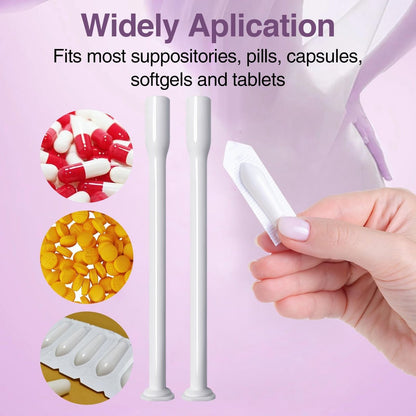 Dizzily 30er-Pack Einweg-Vaginalapplikatoren für Zäpfchen, individuell verpackt, hygienisch – passend für die meisten Zäpfchen, Pillen, Tabletten, Größe 00 Kapseln und Damenpflege-Applikator