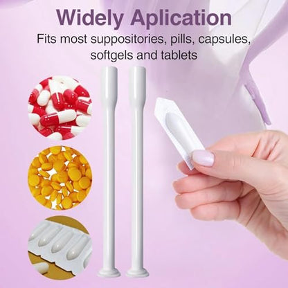 Dizzily 30er-Pack Einweg-Vaginalapplikatoren für Zäpfchen, individuell verpackt, hygienisch – passend für die meisten Zäpfchen, Pillen, Tabletten, Größe 00 Kapseln und Damenpflege-Applikator