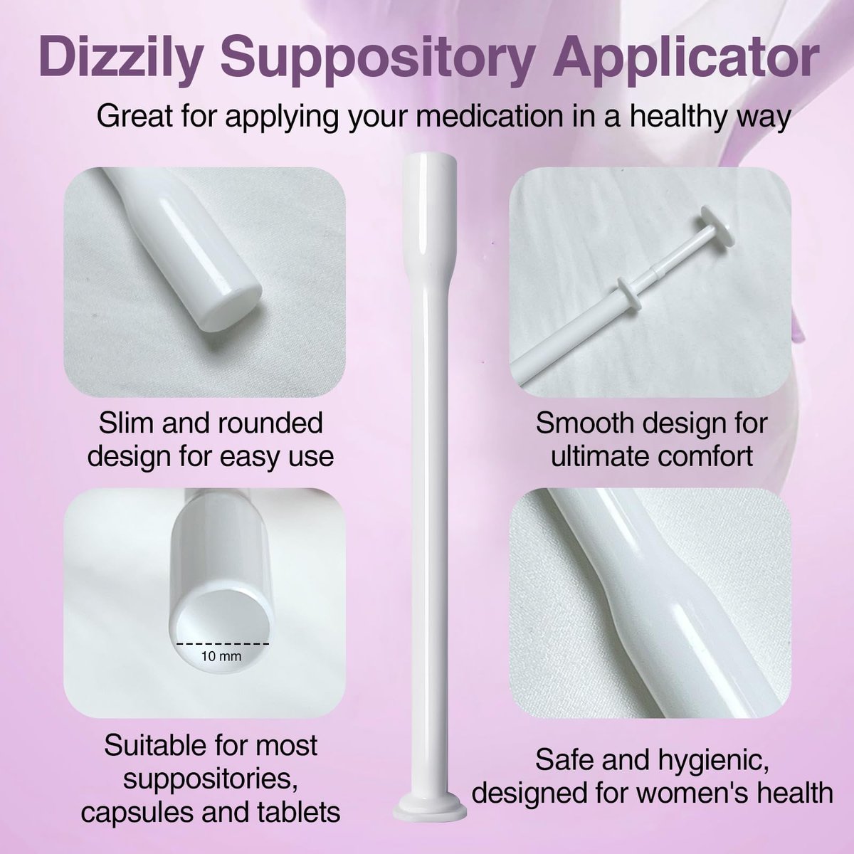 Dizzily 30er-Pack Einweg-Vaginalapplikatoren für Zäpfchen, individuell verpackt, hygienisch – passend für die meisten Zäpfchen, Pillen, Tabletten, Größe 00 Kapseln und Damenpflege-Applikator
