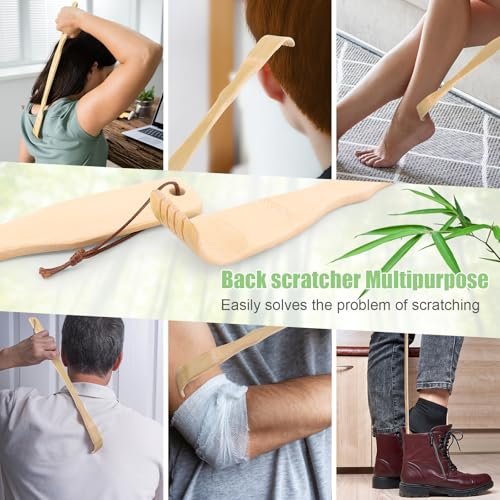 HOFASON 3er-Pack Bambus-Rückenkratzer für Erwachsene – 16,5 Zoll langer Holzrückenkratzer, lustiges Geschenk für Senioren, Männer und Frauen, Weihnachtsgeschenk, Ostergeschenk