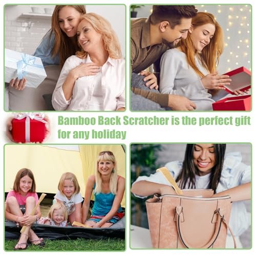 HOFASON 3er-Pack Bambus-Rückenkratzer für Erwachsene – 16,5 Zoll langer Holzrückenkratzer, lustiges Geschenk für Senioren, Männer und Frauen, Weihnachtsgeschenk, Ostergeschenk