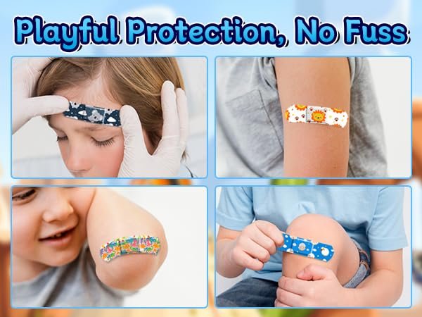 Saranna Künstlerpflaster für Kinder – 330 bunte, wasserdichte, atmungsaktive Pflaster mit niedlichen Cartoon-Motiven für Jungen und Mädchen