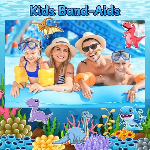 Saranna Künstlerpflaster für Kinder – 330 bunte, wasserdichte, atmungsaktive Pflaster mit niedlichen Cartoon-Motiven für Jungen und Mädchen