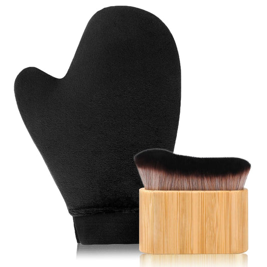 2-in-1 Selbstbräuner Handschuh und Pinsel Set – EVYTTA Bräunungsmittel-Applikator für Gesicht und Körper