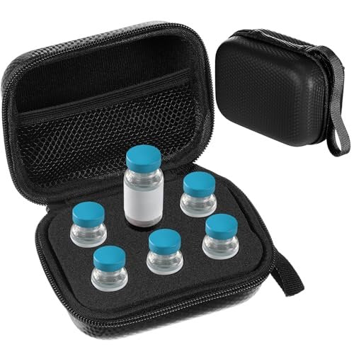 Teenyyou 6-Fach Insulin-Peptide-Kühlbox-Aufbewahrungstasche aus Oxford-Gewebe und EVA, für 10-ml-Standardfläschchen, Organizer für Diabetes-Reisebedarf (Schwarz)