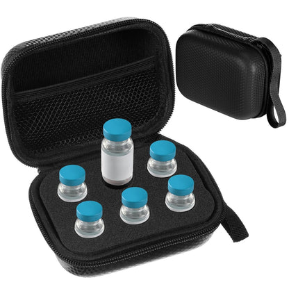 Teenyyou 6-Fach Insulin-Peptide-Kühlbox-Aufbewahrungstasche aus Oxford-Gewebe und EVA, für 10-ml-Standardfläschchen, Organizer für Diabetes-Reisebedarf (Schwarz)