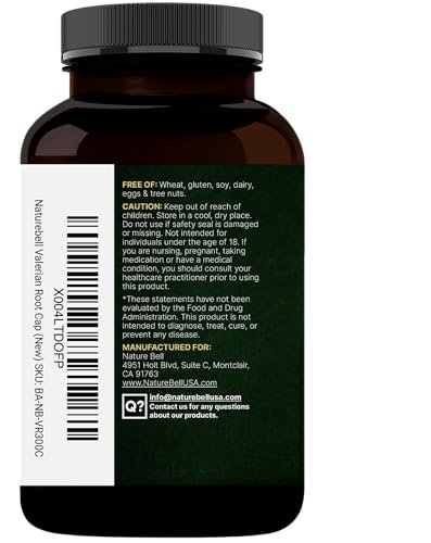 NatureBell Baldrianwurzel für Schlaf, 300 vegane Kapseln mit Magnesiumglycinat, Kamille, Passionsblume, Melisse, Ashwagandha & mehr – Entspannungs- und Schlafunterstützung – Melatoninfrei
