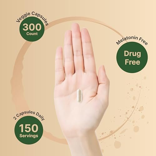 NatureBell Baldrianwurzel für Schlaf, 300 vegane Kapseln mit Magnesiumglycinat, Kamille, Passionsblume, Melisse, Ashwagandha & mehr – Entspannungs- und Schlafunterstützung – Melatoninfrei