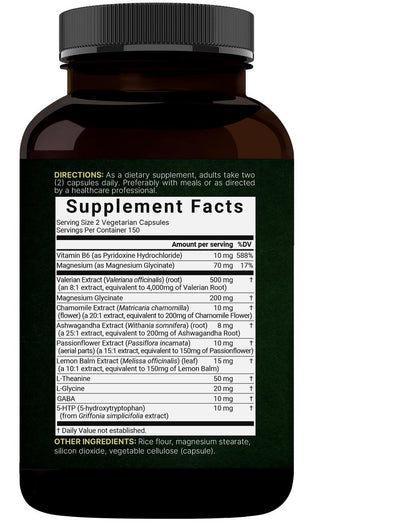 NatureBell Baldrianwurzel für Schlaf, 300 vegane Kapseln mit Magnesiumglycinat, Kamille, Passionsblume, Melisse, Ashwagandha & mehr – Entspannungs- und Schlafunterstützung – Melatoninfrei