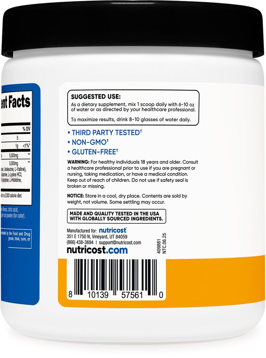 Nutricost Creatine + Aminos 30 Portionen (Pfirsich-Mango-Geschmack) - 5.000 mg Kreatin-Monohydrat + 5.000 mg BCAA-Aminosäuremischung pro Portion