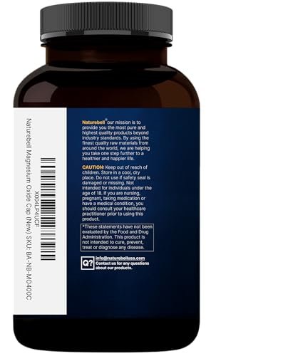 Magnesiumoxid 400 mg, 400 Kapseln | Hochreine elementare Form – Extra stark – Essentielle Mineralergänzung für Muskeln, Verdauung, Knochen und Herzunterstützung – Nicht gentechnisch verändert & glutenfrei