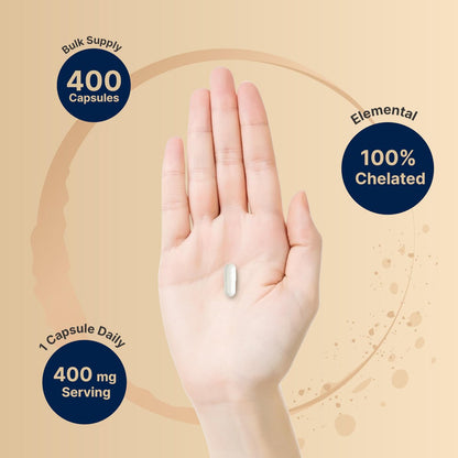 Magnesiumoxid 400 mg, 400 Kapseln | Hochreine elementare Form – Extra stark – Essentielle Mineralergänzung für Muskeln, Verdauung, Knochen und Herzunterstützung – Nicht gentechnisch verändert & glutenfrei